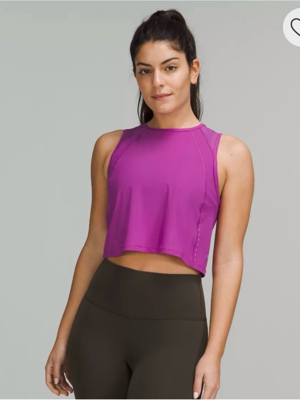Lululemon Women's Purple Cropped Active Tank Top
